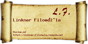 Linkner Filoméla névjegykártya